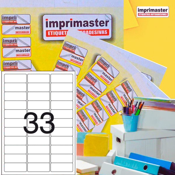 Etiqueta Adesiva Imprimaster A4 - 63,5 X 25,4mm - Cx 100 Folhas - 3300 Etiquetas - Imagem 5
