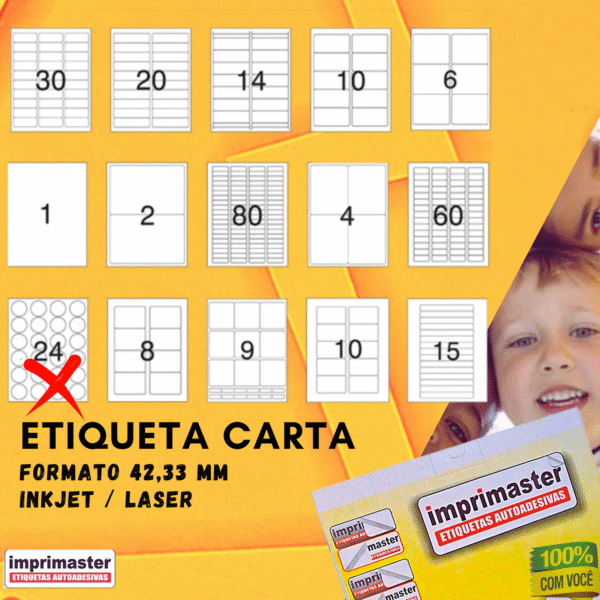 Etiquetas Adesivas Imprimaster Carta - 42,33mm (diâmetro) - Cx 100 folhas - 2400 Etiquetas Redondas - Imagem 7
