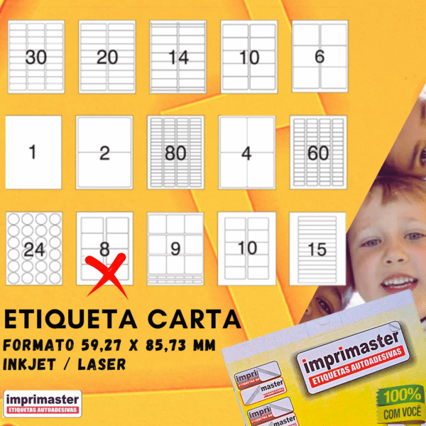 Etiquetas Adesiva Imprimaster 59,27 X 85,73 mm | Carta | Cx 100 Folhas | 800 Etiquetas - Imagem 7