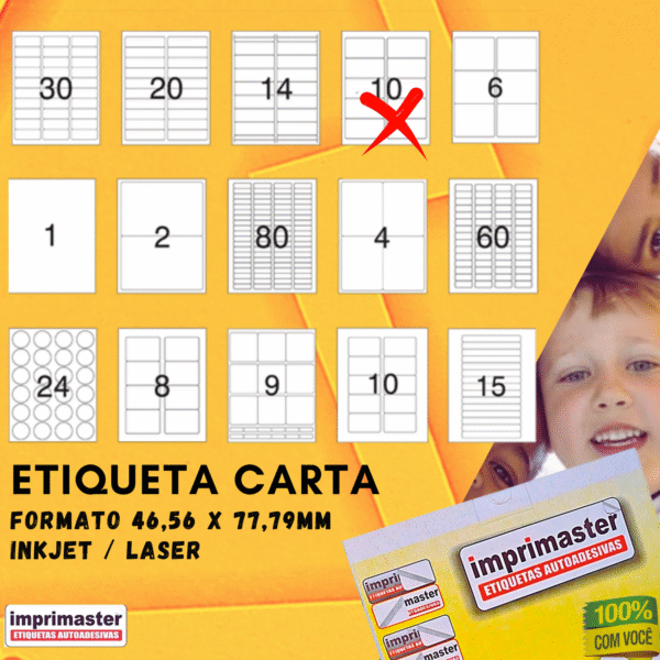 Etiqueta Adesiva Imprimaster - 46,56 X 77,79mm | Carta | Cx 100 Folhas | 1000 Etiquetas - Imagem 6