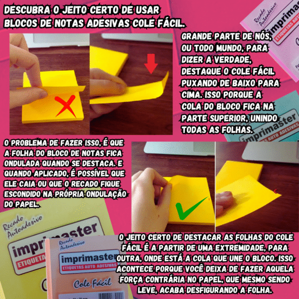 40 Blocos Recados Cole Fácil 38x50mm 4 Cores Neon - 4000 Folhas - Cores: Rosa, Azul, Laranja e Amarelo ( tons Neon) - Imagem 7