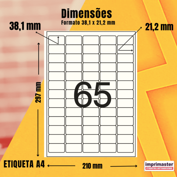 Etiqueta Adesiva Imprimaster A4 - 38,1 X 21,2mm - Cx 100 Folhas - 6500 Etiquetas - Imagem 7