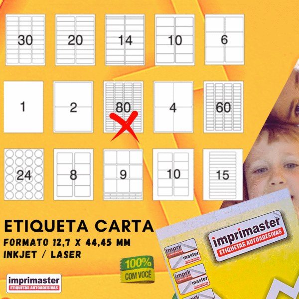 Etiqueta Adesiva Imprimaster Carta - 12,7 X 44,45mm - Cx 100 Folhas - 8000 Etiquetas - Imagem 5