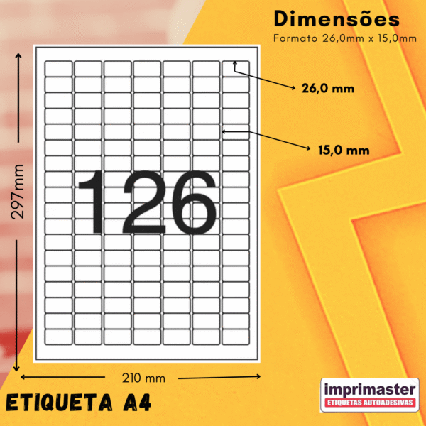 Etiqueta Adesiva Imprimaster A4 - 26 X 15mm - Cx 100 Folhas - 12.600 Etiquetas - Imagem 7