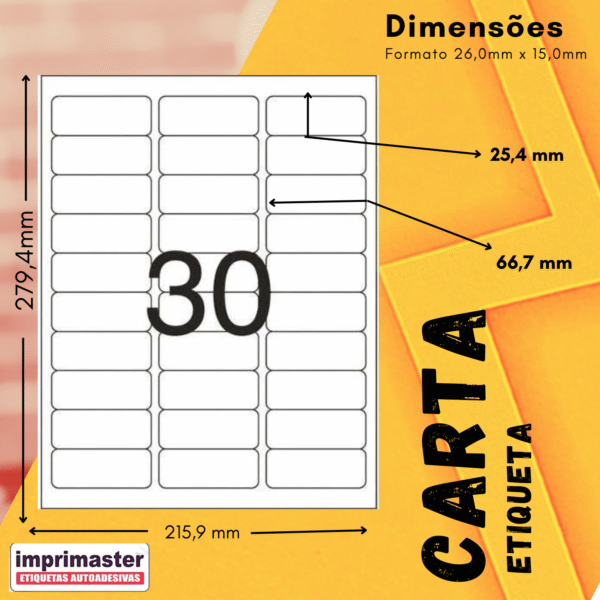 Etiqueta Adesiva Imprimaster Carta - 25.4 X 66,7mm - Cx 100 Folhas - 3000 Etiquetas - Imagem 7