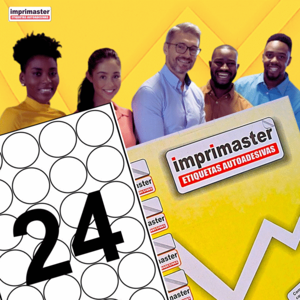 Etiquetas Adesivas Imprimaster Carta - 42,33mm (diâmetro) - Cx 100 folhas - 2400 Etiquetas Redondas - Imagem 8