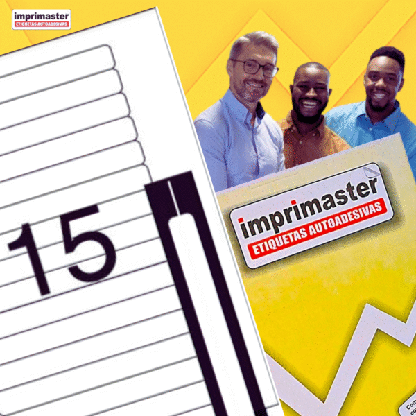 Etiquetas Adesivas Imprimaster Carta - 16,93 x 147,64 mm | Cx 100 Folhas | 1500 Etiquetas - Imagem 7