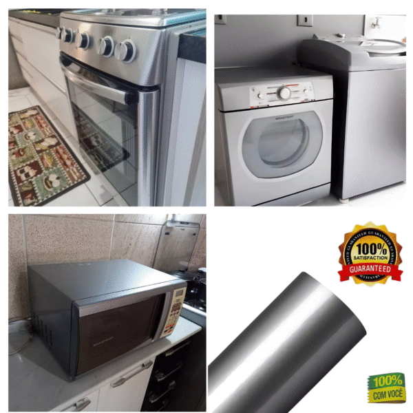 Vinil Profissional Prata p/ Envelopar Tudo 10m X 50cm – MÓVEIS, ELETRODOMÉSTICOS, PAREDES, MESAS E ETC… - Imagem 10