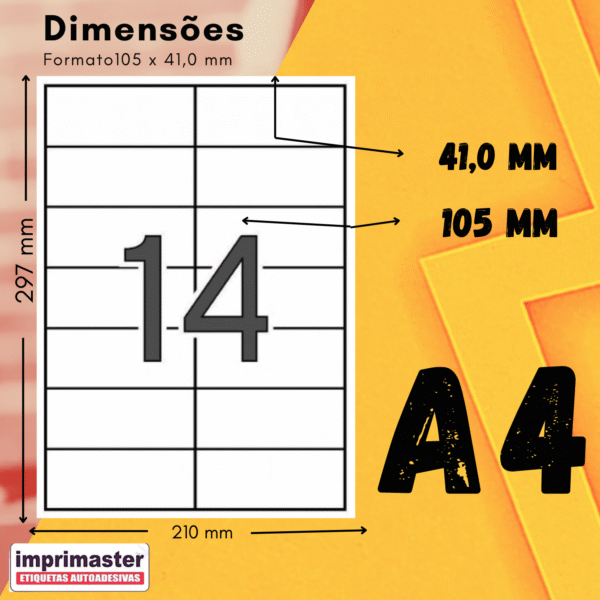 Etiquetas Adesivas Imprimaster A4 - 105 X 41,0mm - Cx 100 Folhas - 1400 Etiquetas - Imagem 8