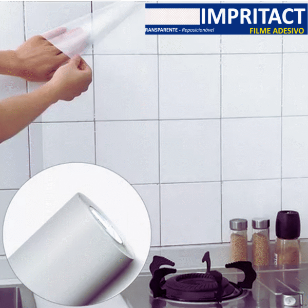Papel Adesivo Impritact Transparente 45cm X 25 Metros | Contact 40 Micra - Imagem 4