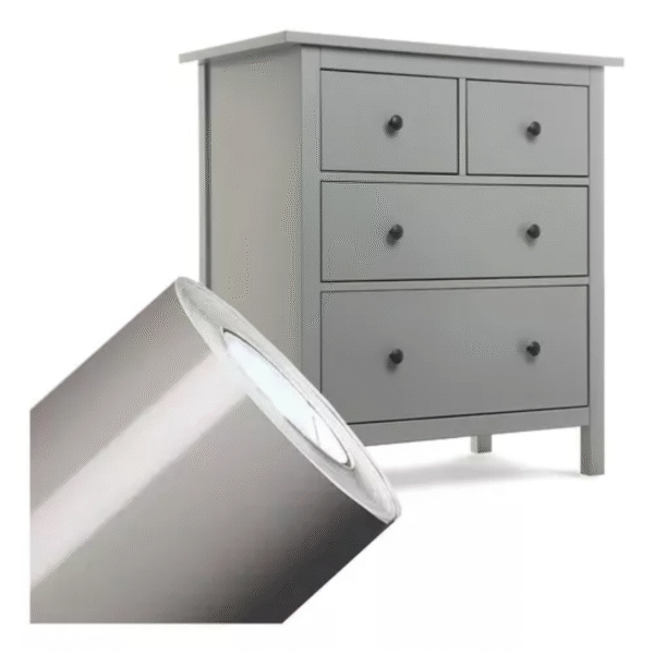 Vinil Profissional Cinza Claro p/ Envelopar Tudo 10m X 50cm – MÓVEIS, ELETRODOMÉSTICOS, PAREDES, MESAS E ETC… - Imagem 5