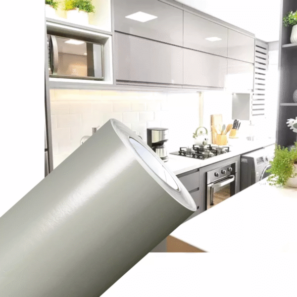 Vinil Profissional Cinza Claro p/ Envelopar Tudo 10m X 50cm – MÓVEIS, ELETRODOMÉSTICOS, PAREDES, MESAS E ETC… - Imagem 7