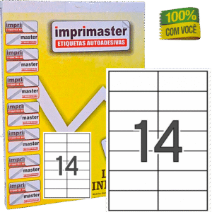 Etiquetas Adesivas Imprimaster A4 - 105 X 41,0mm - Cx 100 Folhas - 1400 Etiquetas