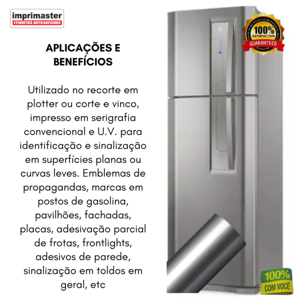 Vinil Profissional Prata p/ Envelopar Tudo 10m X 50cm – MÓVEIS, ELETRODOMÉSTICOS, PAREDES, MESAS E ETC… - Imagem 2