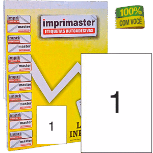 Etiquetas Adesivas Imprimaster A4 -  210 X 297mm - Cx 100 Folhas - 100 Etiquetas