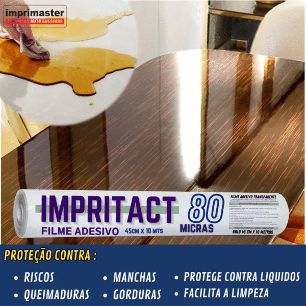Papel Adesivo Impritact Transparente 45cm X 10 Metros - Contact 80 Micra - Imagem 5