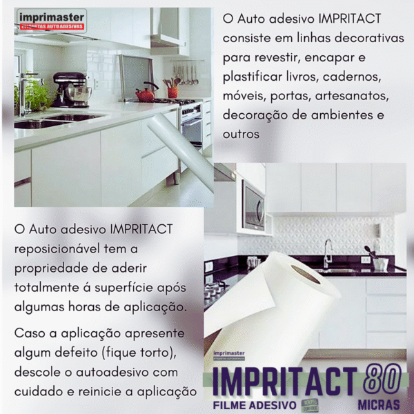Papel Adesivo Impritact Transparente 45cm X 10 Metros - Contact 80 Micra - Imagem 7
