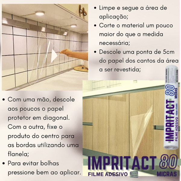 Papel Adesivo Impritact Transparente 45cm X 10 Metros - Contact 80 Micra - Imagem 8