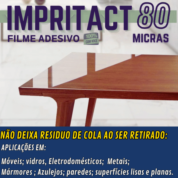 Papel Adesivo Impritact Transparente 45cm X 10 Metros - Contact 80 Micra - Imagem 10