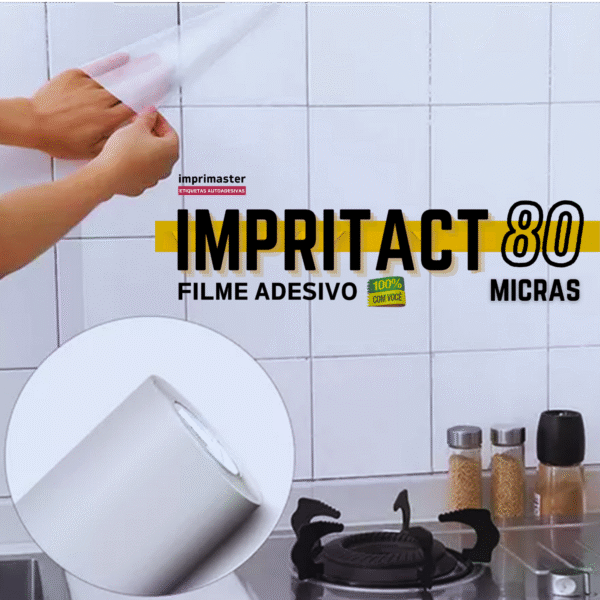 Impritact Papel Adesivo Transparente 45cm X 25 Metros - Tipo Rolo | 80 Micra - Imagem 6