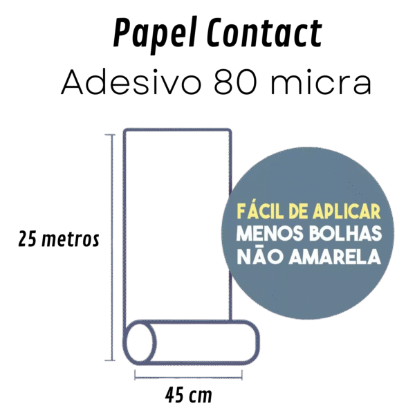 Impritact Papel Adesivo Transparente 45cm X 25 Metros - Tipo Rolo | 80 Micra - Imagem 8