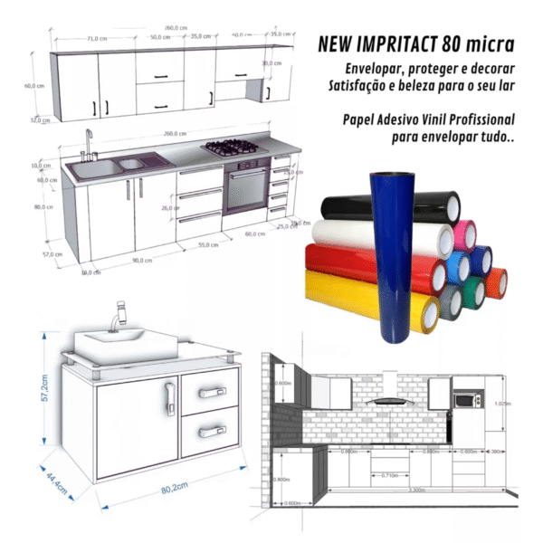 Vinil Profissional Cinza Claro p/ Envelopar Tudo 10m X 50cm – MÓVEIS, ELETRODOMÉSTICOS, PAREDES, MESAS E ETC… - Imagem 2