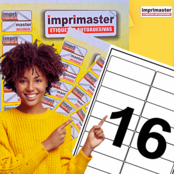 Etiquetas Adesivas Imprimaster A4 - 99,1 X 34 mm - Cx 100 Folhas - 1600 Etiquetas - Imagem 4