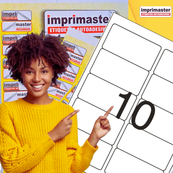 Etiquetas Adesivas Imprimaster Carta -  50,8 X 101,6mm - Cx 100 Folhas - 1000 Etiquetas - Imagem 6