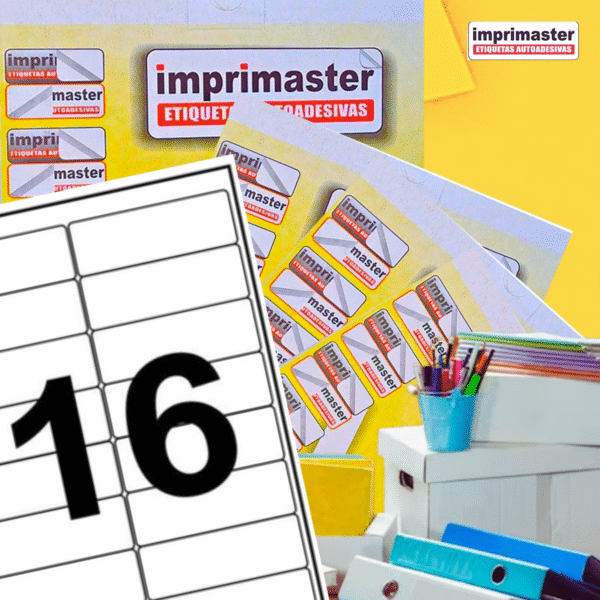 Etiquetas Adesivas Imprimaster A4 - 99,1 X 34 mm - Cx 100 Folhas - 1600 Etiquetas - Imagem 5
