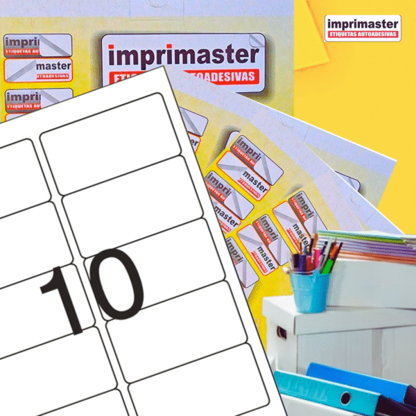 Etiquetas Adesivas Imprimaster Carta -  50,8 X 101,6mm - Cx 100 Folhas - 1000 Etiquetas - Imagem 5