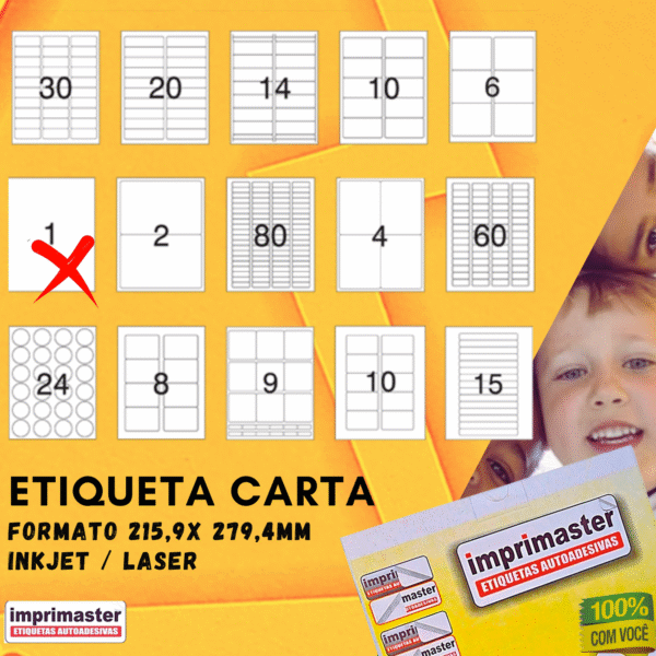 Etiquetas Adesivas Imprimaster Carta - 215,9 x 279,4mm - Cx 100 Folhas - 100 Etiquetas - Imagem 6